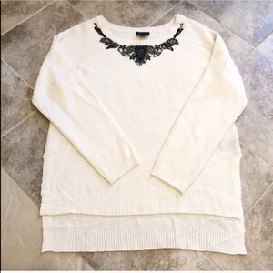 🆕 Nicole Miller high low soft knit beaded sweater